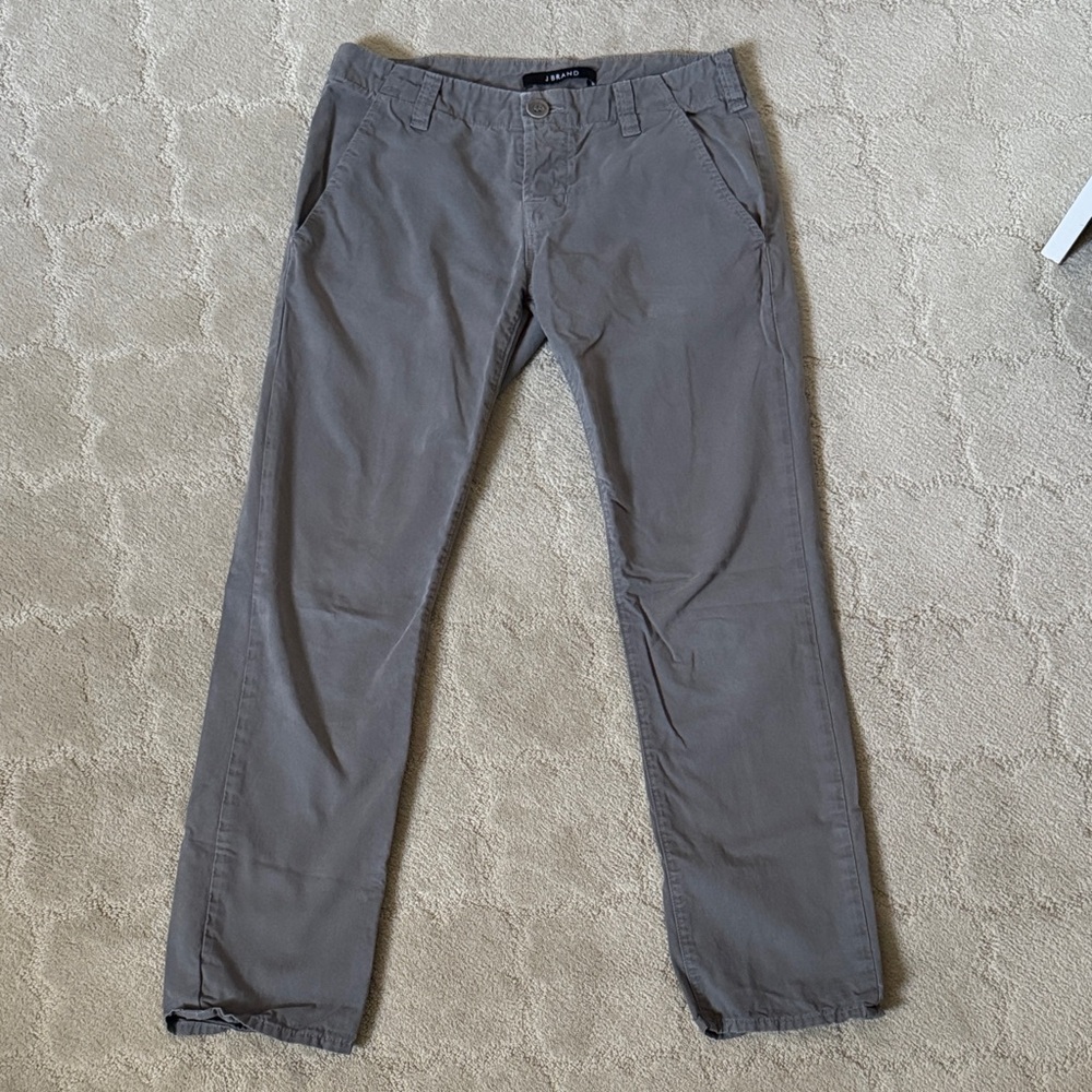 J Brand Inez Button Up Gray “VIN Black” Cotton Chino Sz 24